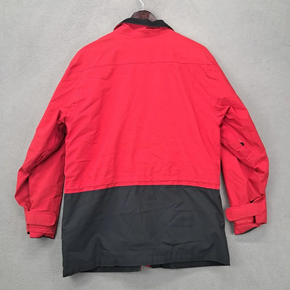 VTG J.Crew Gore-Tex Jacket Coat Mens Small Red Black Lightweight Full Zip Y2K